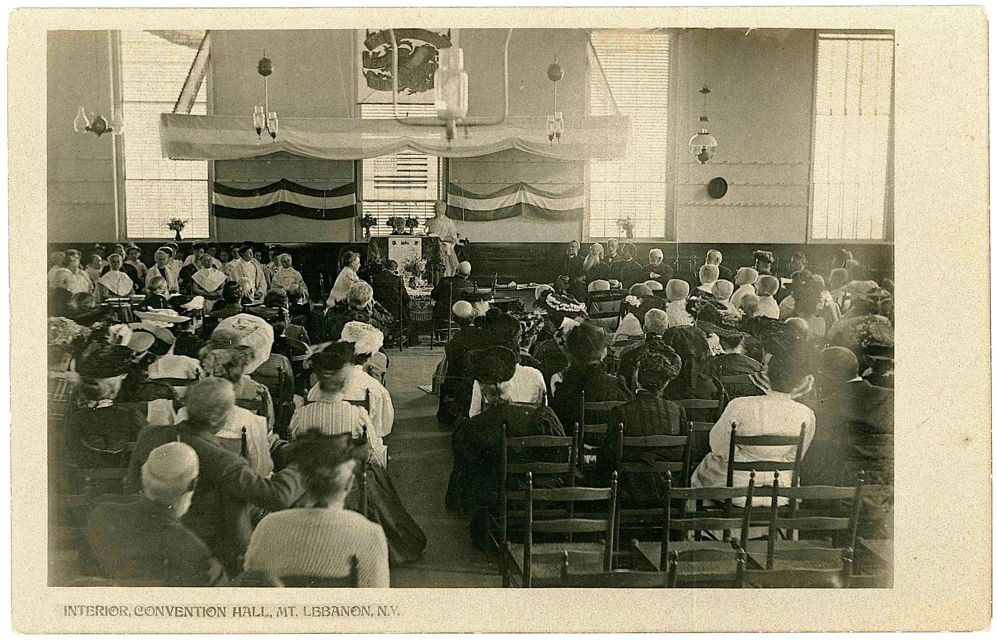 A group of people in a church.