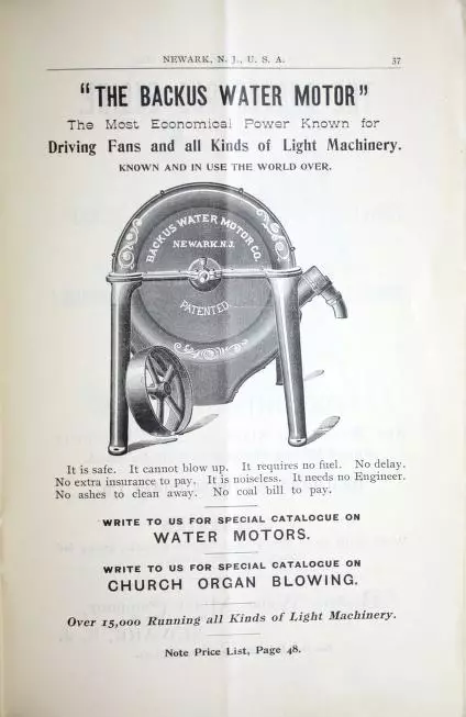 An advertisement for the bacchus water motor.