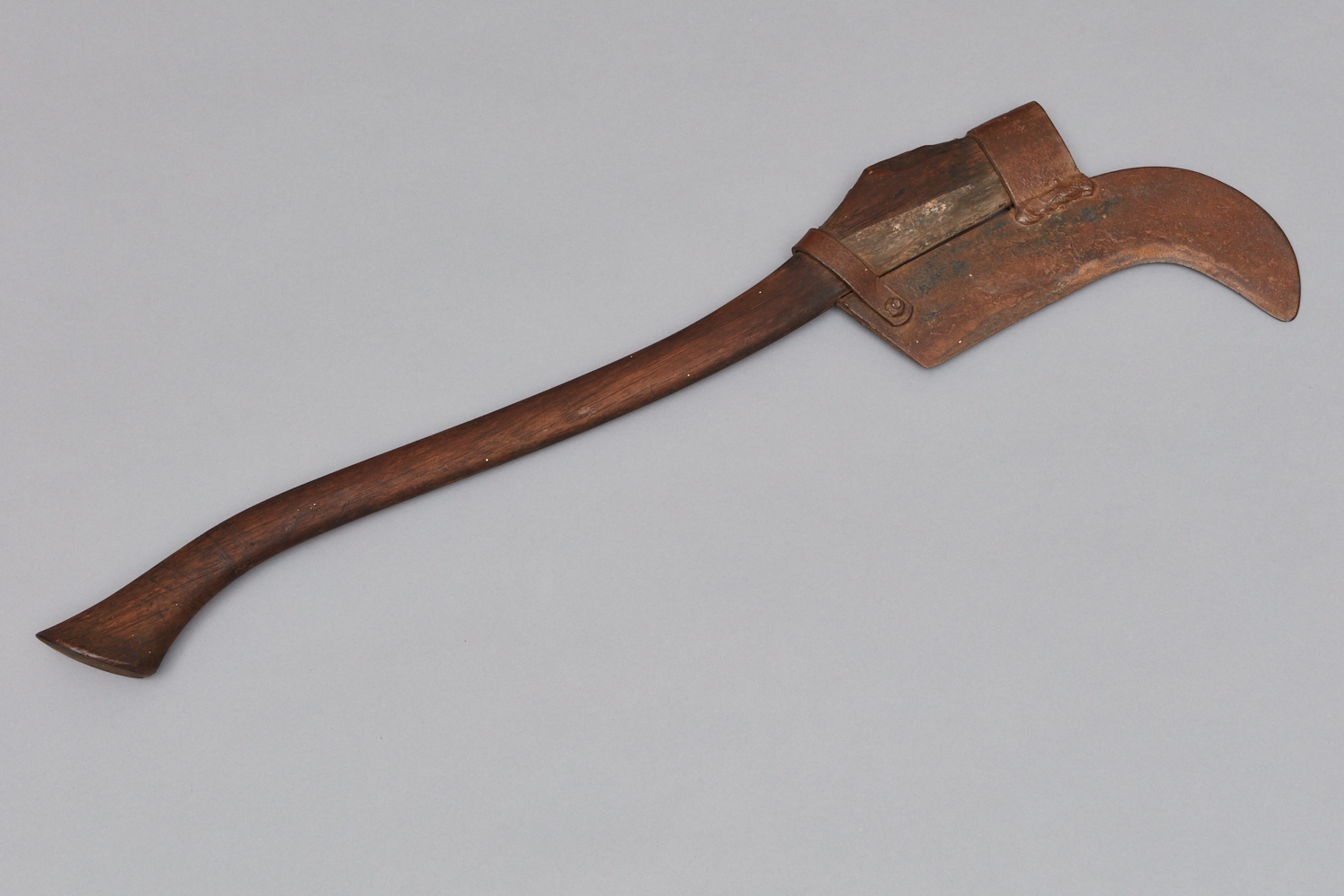 A wooden axe with a wooden handle.