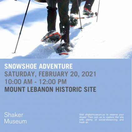 Snowshoe adventure at mount lebanon historical museum.
